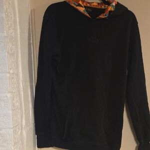 Black Hoodie with Colorful Hood